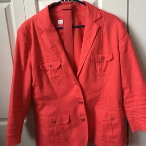 New York &  Co. Jacket, size 14, coral, 3/4 length sleeve, fitted with belt